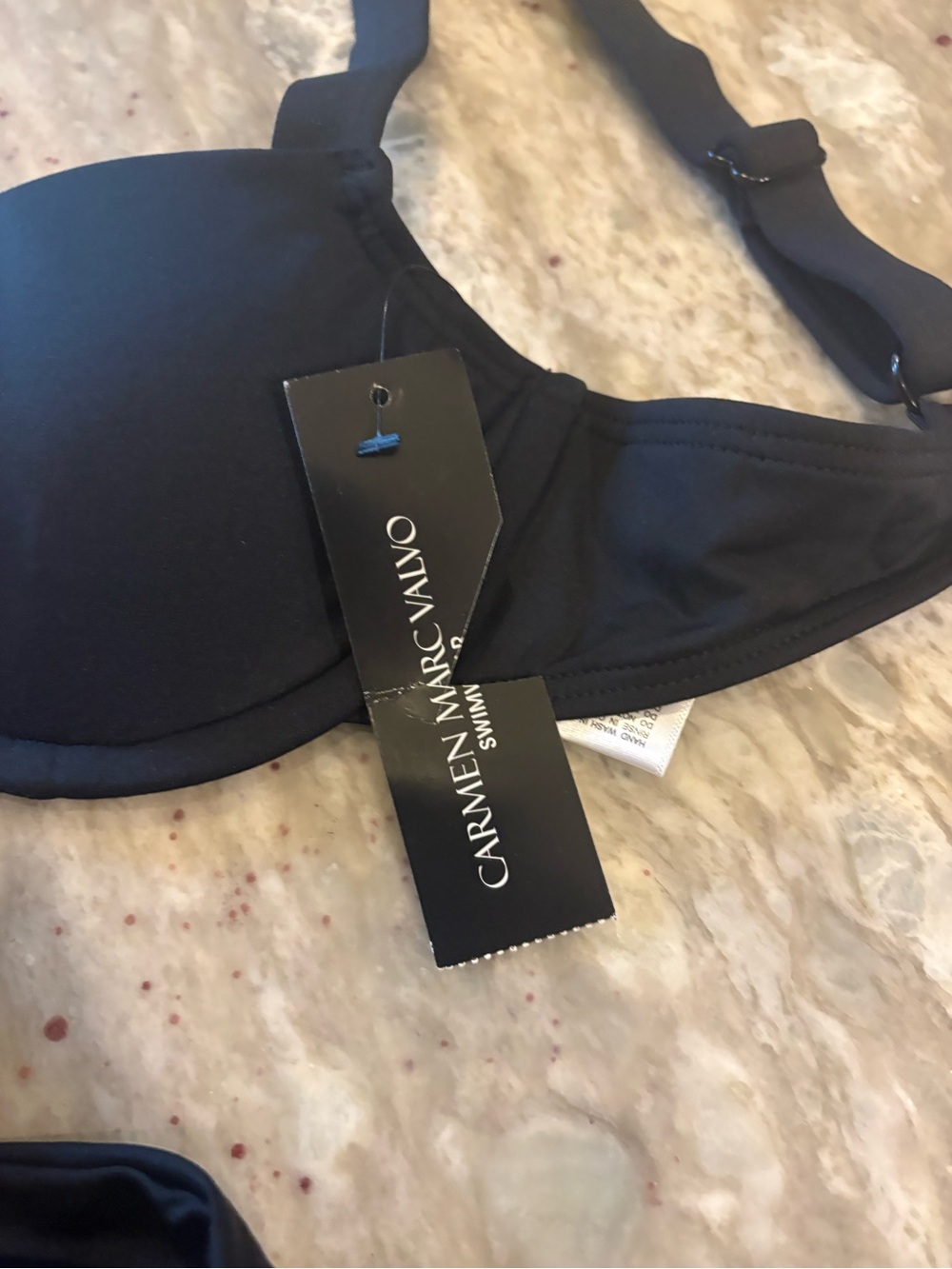 Carmen Marc Valvo Black Two-Piece Bikini Set - Picture 3 of 8